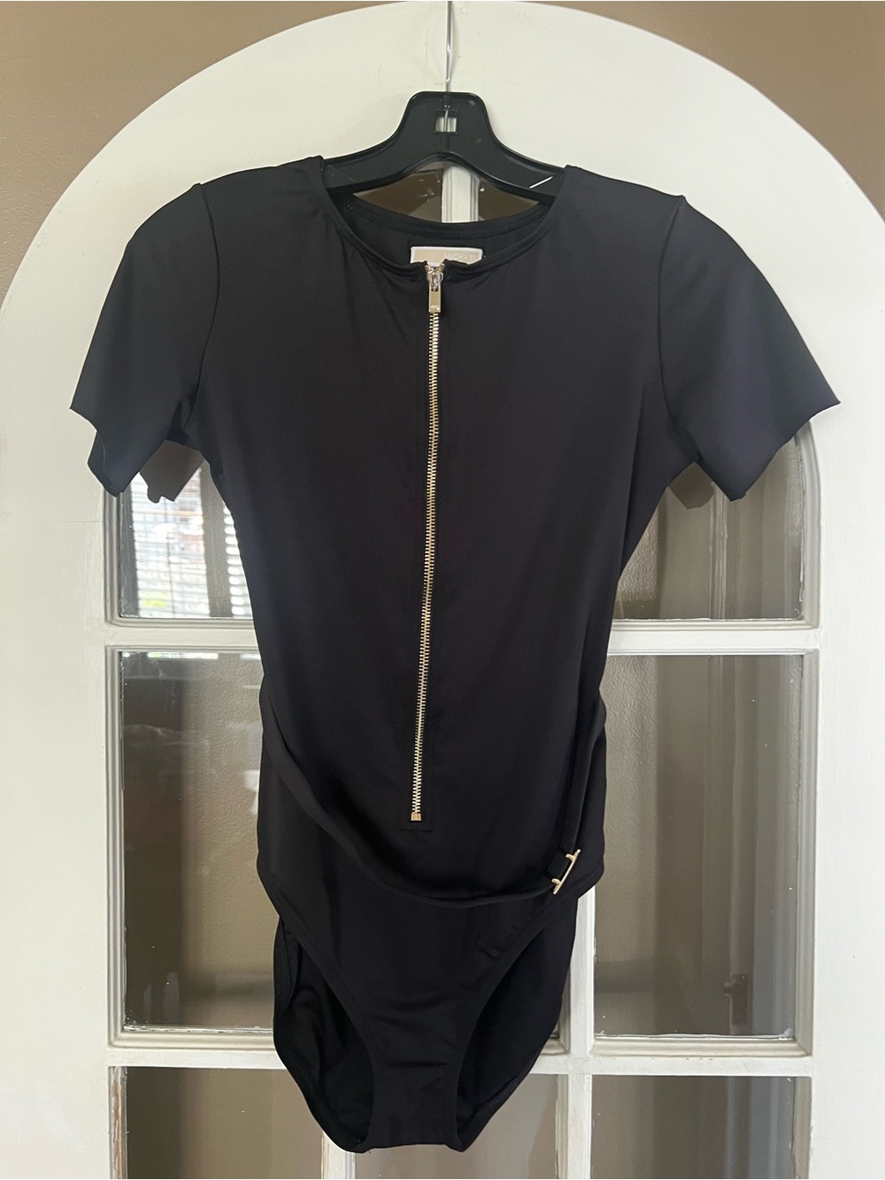 Michael Kors Zipper Up Short Sleeved One Piece